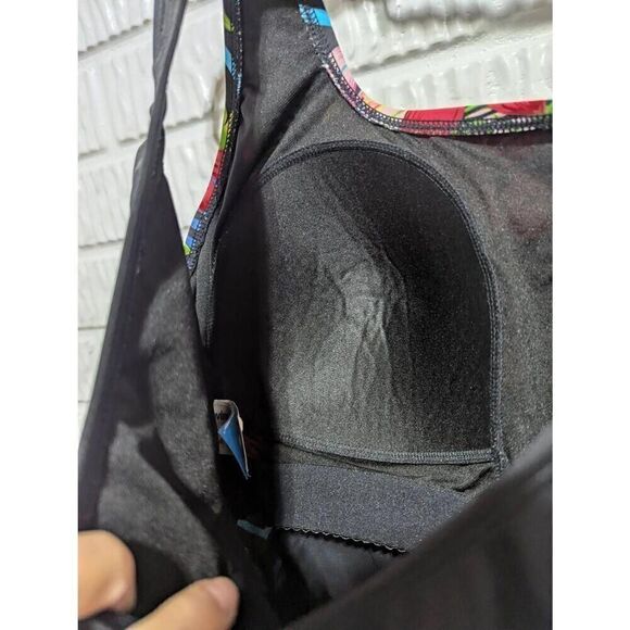 Aquabelle Women's Multi-Color One Piece Floral Top Solid Bottom Swim Suit Size 2 - Picture 3 of 6